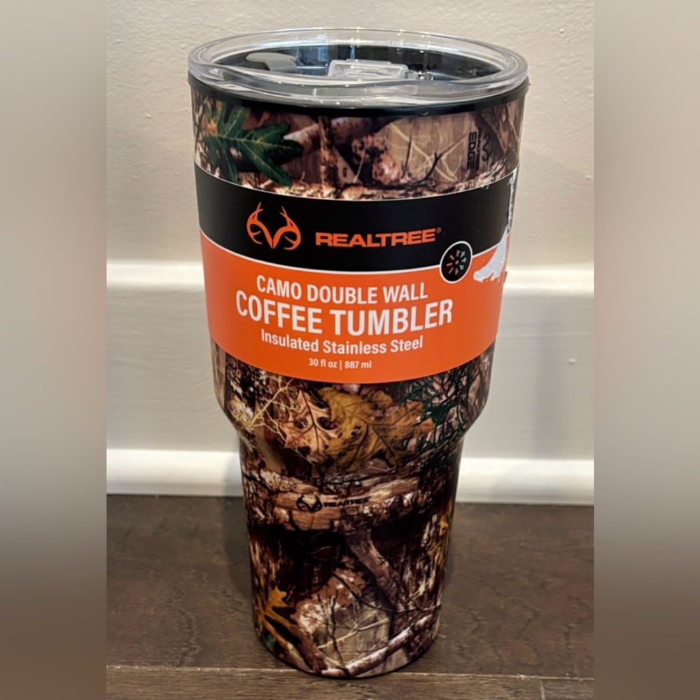 Realtree 30 Insulated Stainless Steel,slider top,Double Wall Coffee Tumbler,Camo